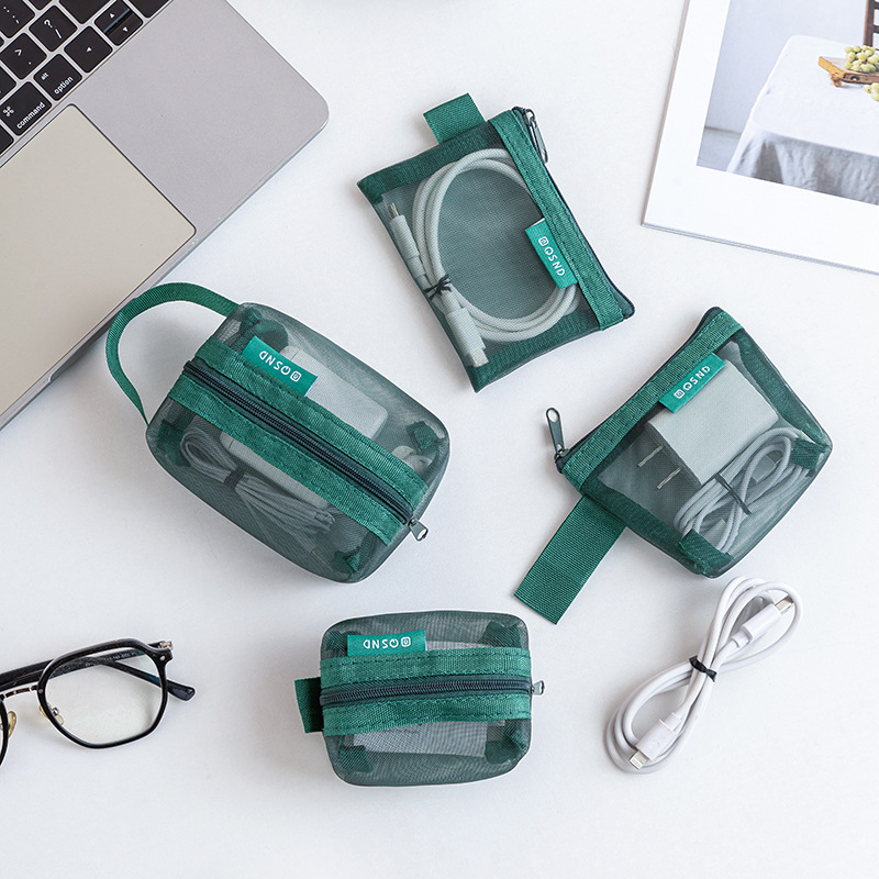 Cable Organizer Travel - Bolsa de almacenamiento transparente para cables