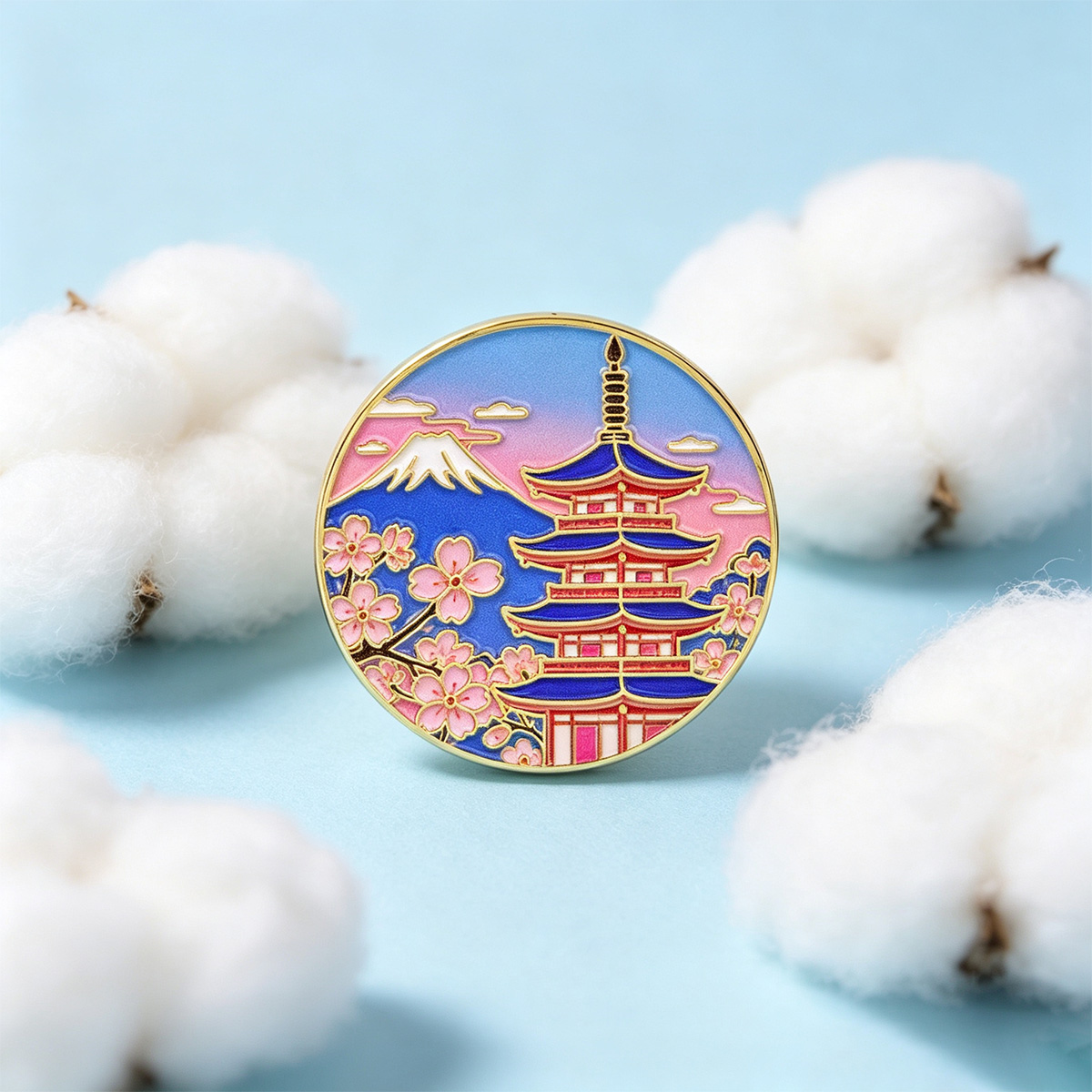 Travel Accessories For Japan - Pin Esmaltado de Flor de Cerezo