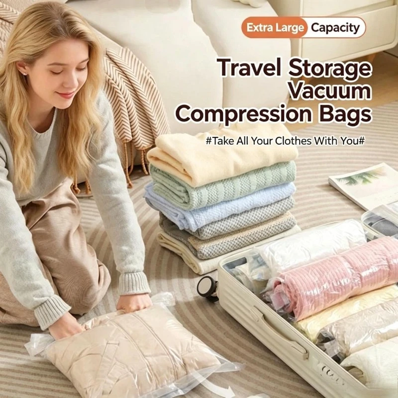Compression Bag Vacuum - Bolsas de Almacenamiento para Viaje, Ahorro