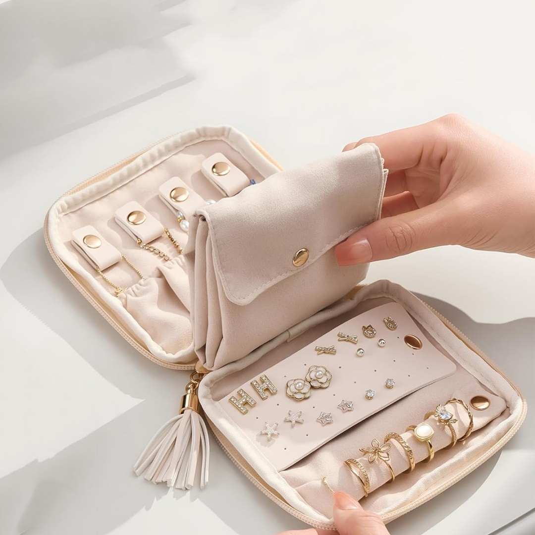 Travel Jewellery & Accessories Organiser - Estuche organizador de joyas suave, bolsa