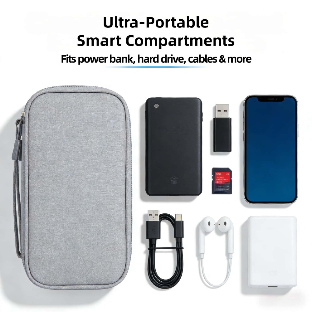 Cable Organizer Travel - Estuche Organizador de Electrónicos, Portátil, Impermeable,