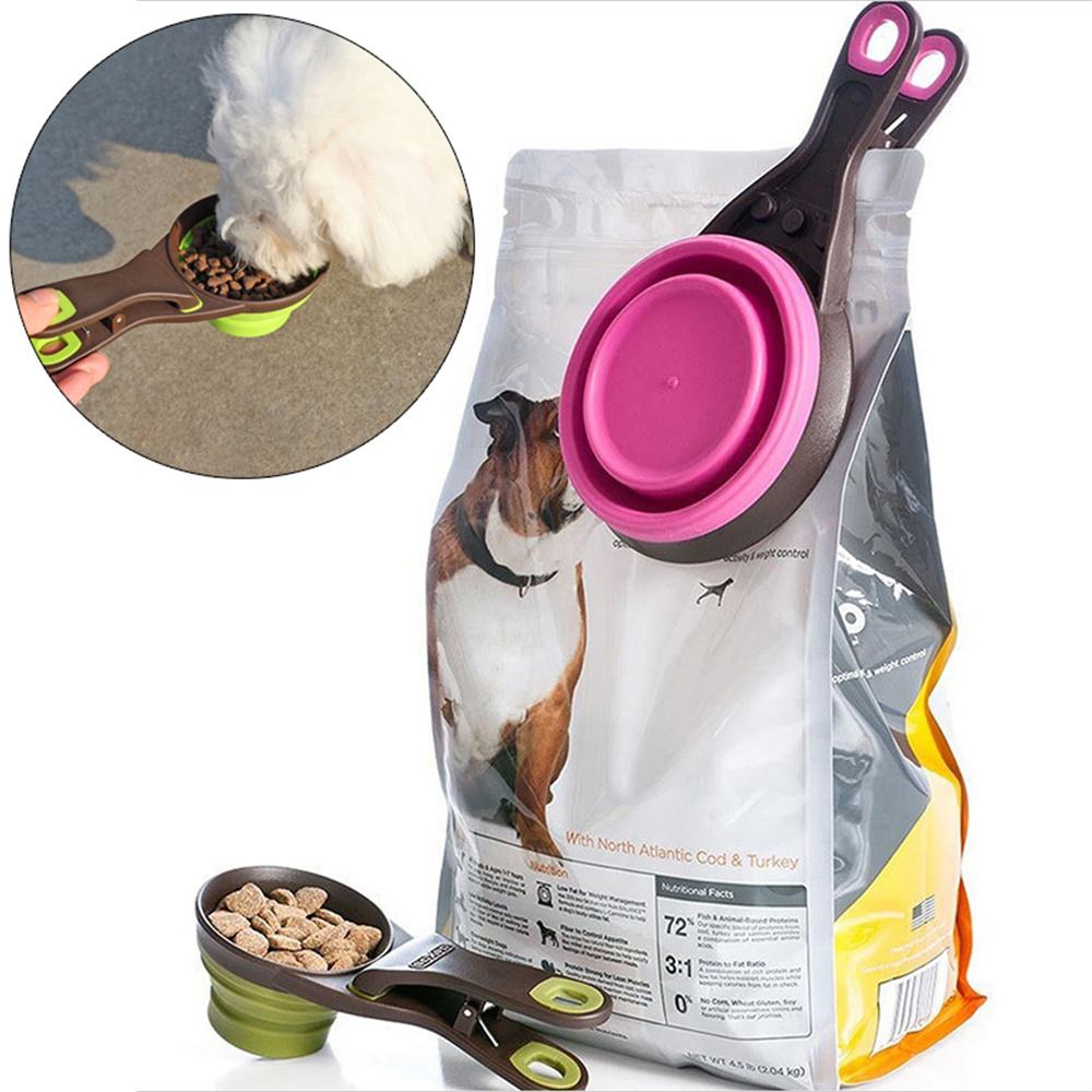 Travel Accessories For Dogs - Cuchara Medidora de Silicona Plegable y