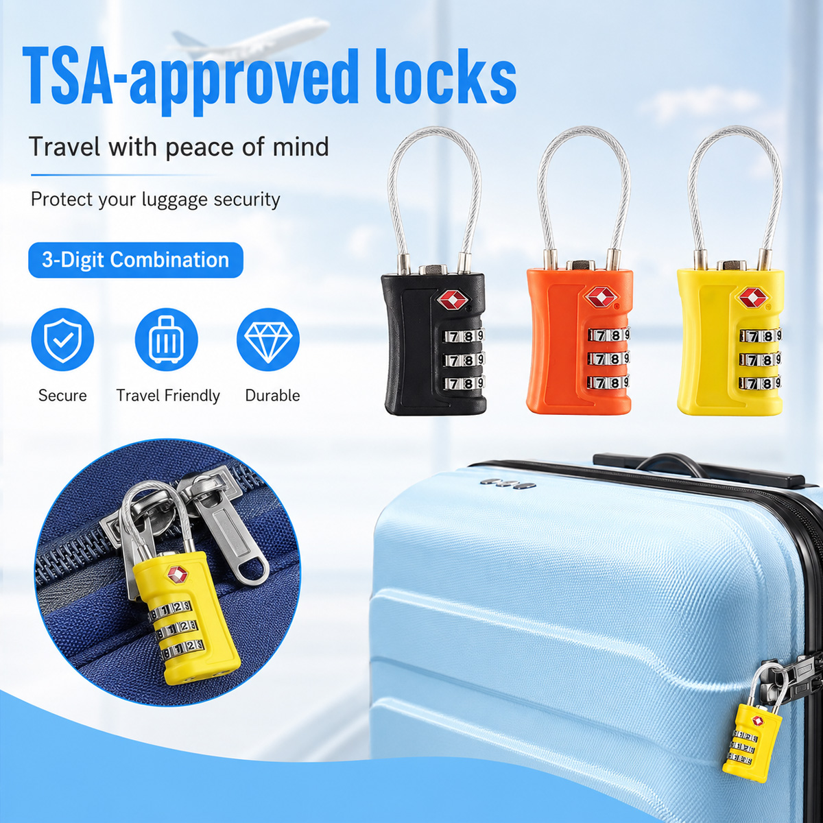 Candado de Equipaje Aprobado p - Travel Lock Tsa Approved reseña y precio