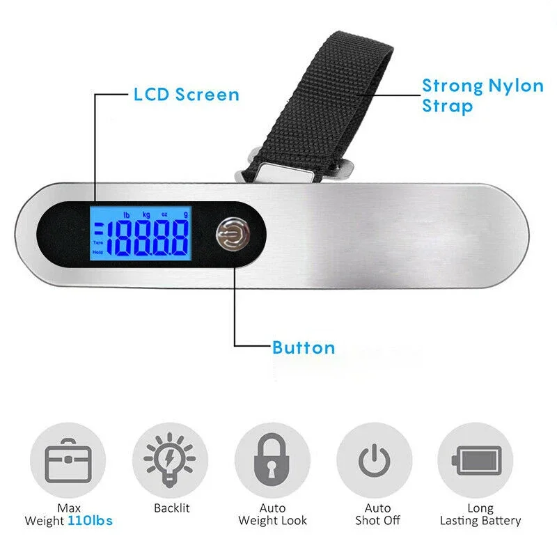Báscula Digital portátil de 50 - Luggage Scale Hanging reseña y precio