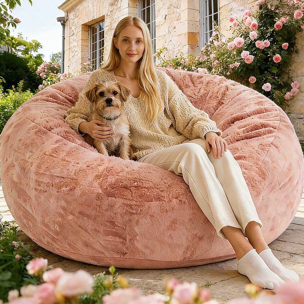 Sillón Puff Gigante de Felpa,  - Compression Bag Vacuum reseña y precio