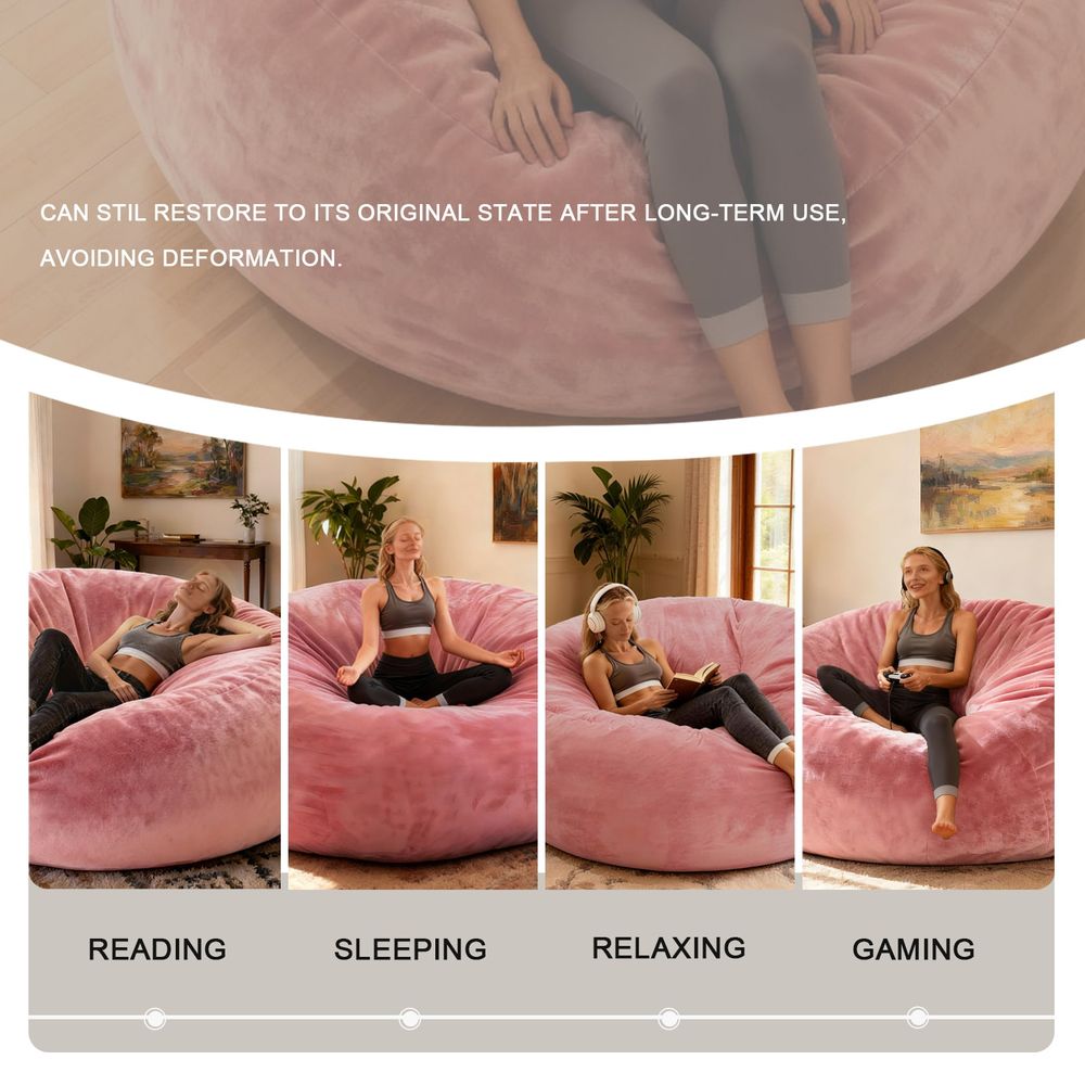 Sillón Puff Gigante de Felpa,  - Compression Bag Vacuum reseña y precio