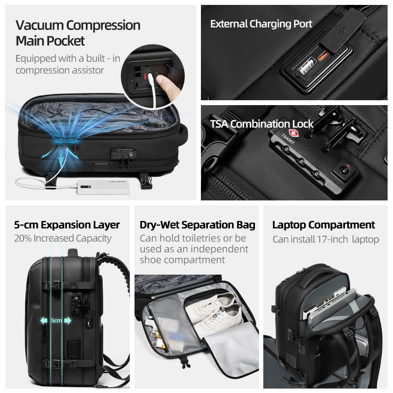 Mochila de Viaje para Hombre c - Compression Bag Vacuum reseña y precio